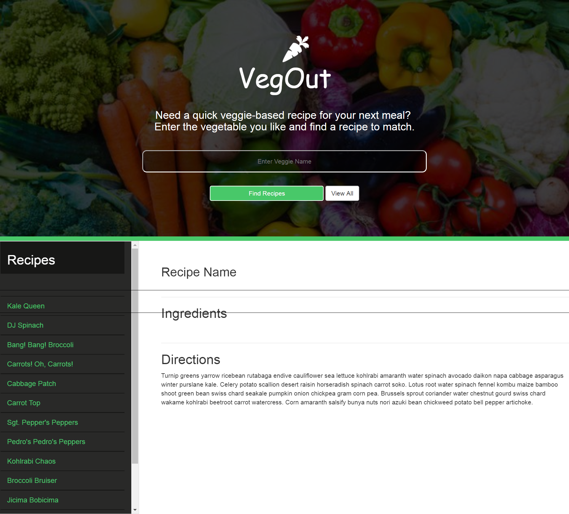 VegOut Screenshot